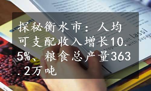 探秘衡水市：人均可支配收入增长10.5%、粮食总产量363.2万吨