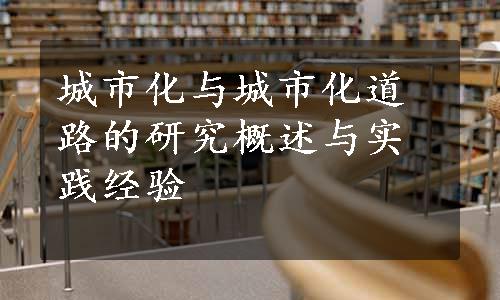 城市化与城市化道路的研究概述与实践经验