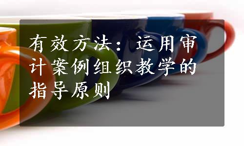 有效方法：运用审计案例组织教学的指导原则