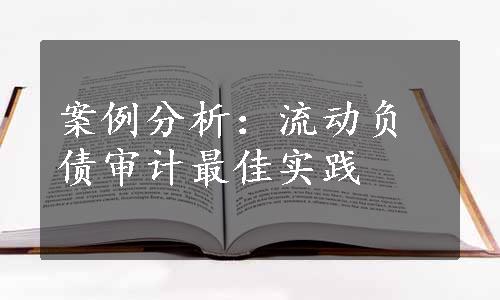 案例分析：流动负债审计最佳实践