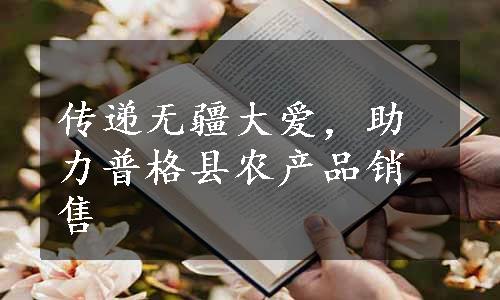 传递无疆大爱，助力普格县农产品销售