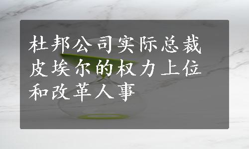 杜邦公司实际总裁皮埃尔的权力上位和改革人事