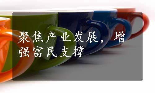 聚焦产业发展，增强富民支撑