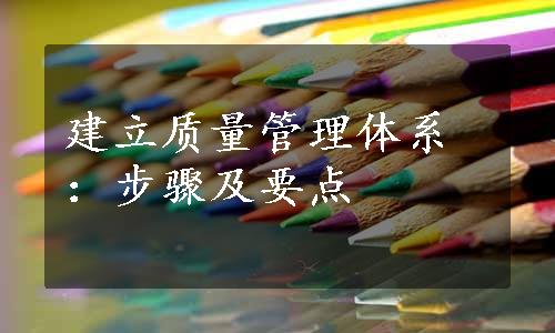 建立质量管理体系：步骤及要点