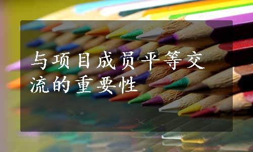 与项目成员平等交流的重要性