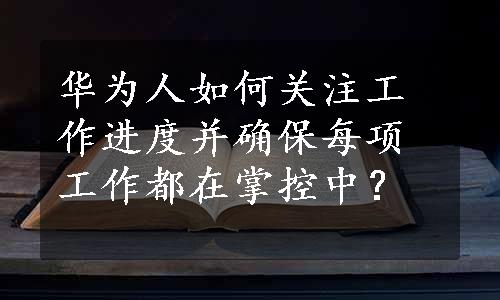 华为人如何关注工作进度并确保每项工作都在掌控中？