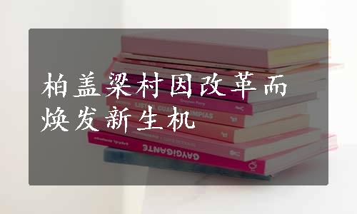 柏盖梁村因改革而焕发新生机