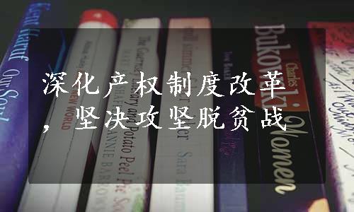 深化产权制度改革，坚决攻坚脱贫战