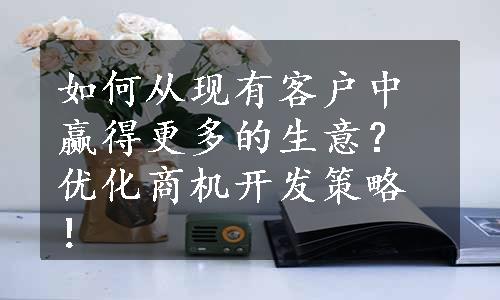 如何从现有客户中赢得更多的生意？优化商机开发策略！