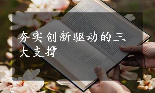 夯实创新驱动的三大支撑