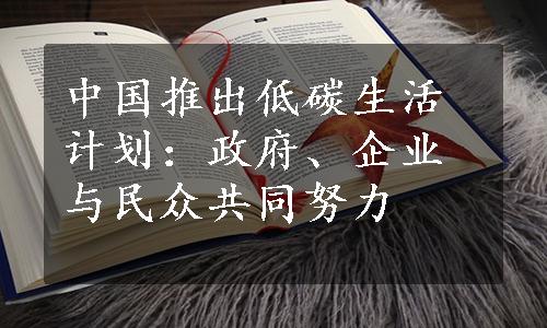 中国推出低碳生活计划：政府、企业与民众共同努力