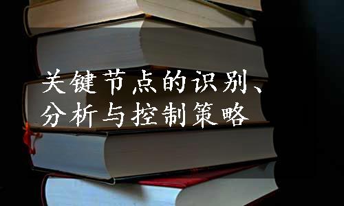 关键节点的识别、分析与控制策略