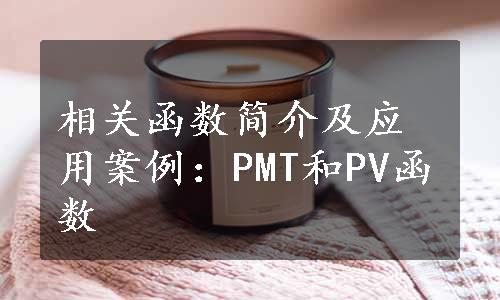 相关函数简介及应用案例：PMT和PV函数