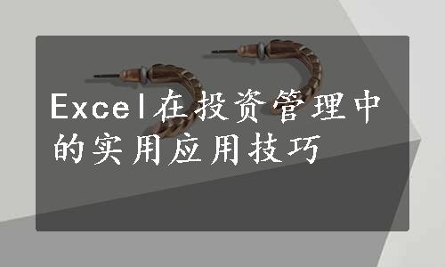 Excel在投资管理中的实用应用技巧