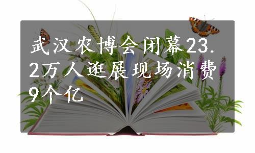 武汉农博会闭幕23.2万人逛展现场消费9个亿