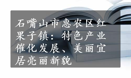 石嘴山市惠农区红果子镇：特色产业催化发展、美丽宜居亮丽新貌