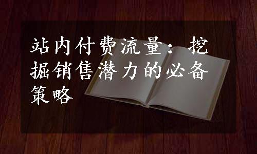 站内付费流量：挖掘销售潜力的必备策略