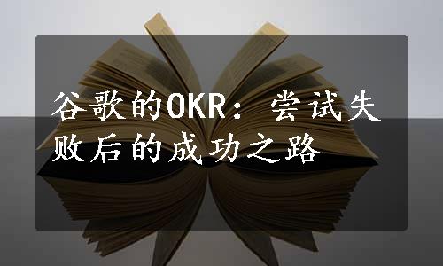 谷歌的OKR：尝试失败后的成功之路