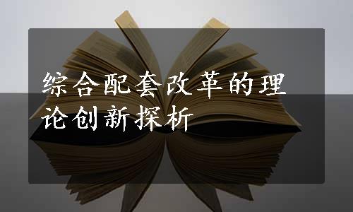 综合配套改革的理论创新探析