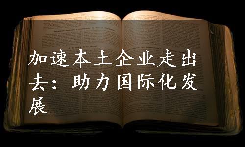 加速本土企业走出去：助力国际化发展