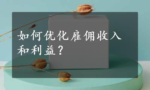 如何优化雇佣收入和利益？