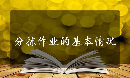 分拣作业的基本情况