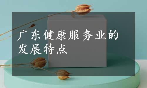 广东健康服务业的发展特点