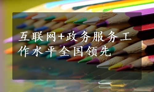 互联网+政务服务工作水平全国领先