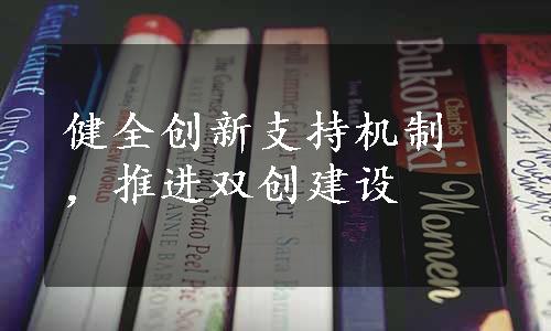 健全创新支持机制，推进双创建设