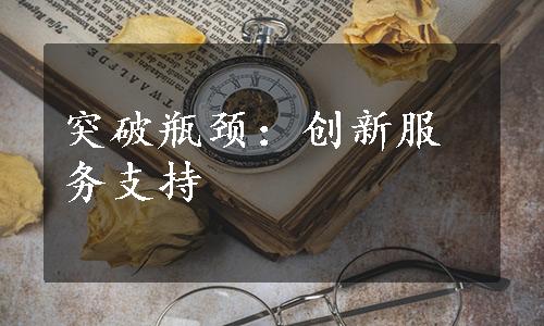 突破瓶颈：创新服务支持