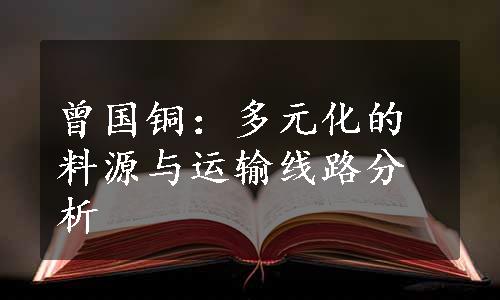 曾国铜：多元化的料源与运输线路分析