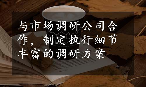 与市场调研公司合作，制定执行细节丰富的调研方案