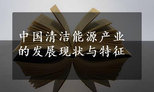 中国清洁能源产业的发展现状与特征