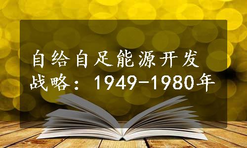 自给自足能源开发战略：1949-1980年