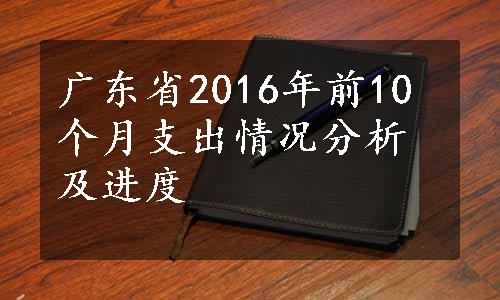 广东省2016年前10个月支出情况分析及进度