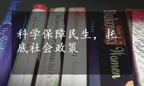 科学保障民生，托底社会政策