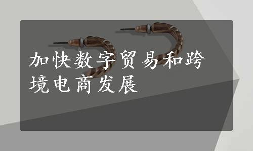 加快数字贸易和跨境电商发展