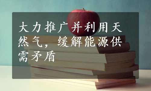 大力推广并利用天然气，缓解能源供需矛盾