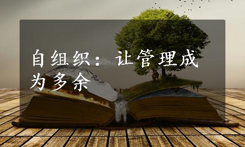 自组织：让管理成为多余