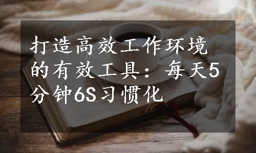 打造高效工作环境的有效工具：每天5分钟6S习惯化