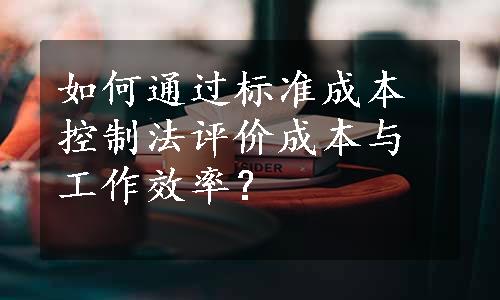 如何通过标准成本控制法评价成本与工作效率？