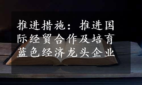 推进措施：推进国际经贸合作及培育蓝色经济龙头企业