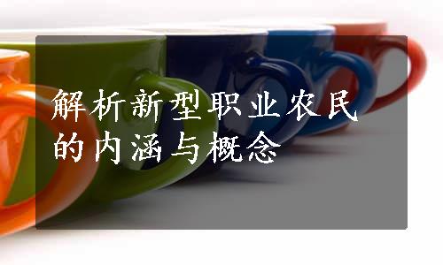 解析新型职业农民的内涵与概念