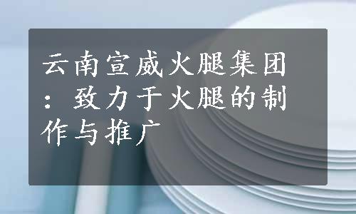 云南宣威火腿集团：致力于火腿的制作与推广