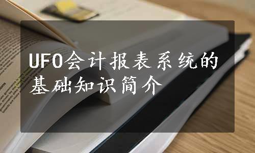 UFO会计报表系统的基础知识简介