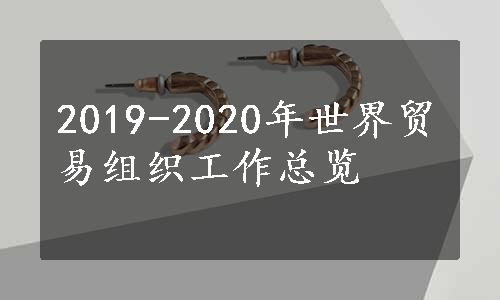 2019-2020年世界贸易组织工作总览