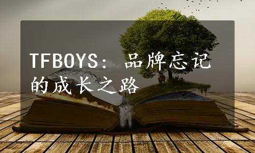 TFBOYS: 品牌忘记的成长之路