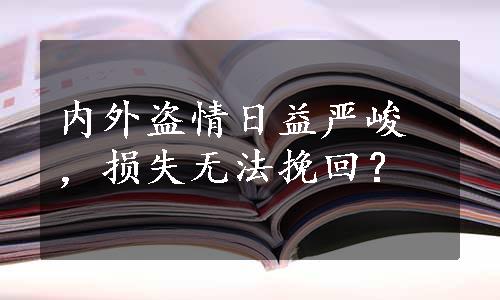 内外盗情日益严峻，损失无法挽回？