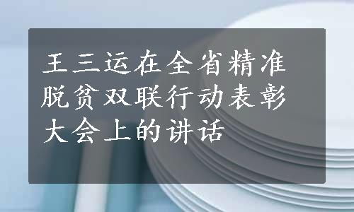 王三运在全省精准脱贫双联行动表彰大会上的讲话