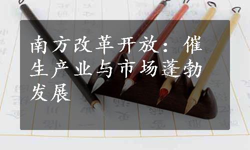 南方改革开放：催生产业与市场蓬勃发展